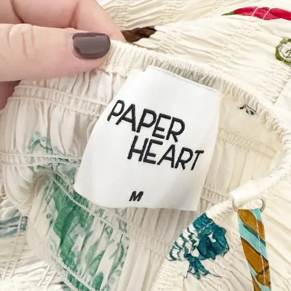 PAPER HEART Smocked Thailand Printed Maxi Dress Medium M - Picture 9 of 11